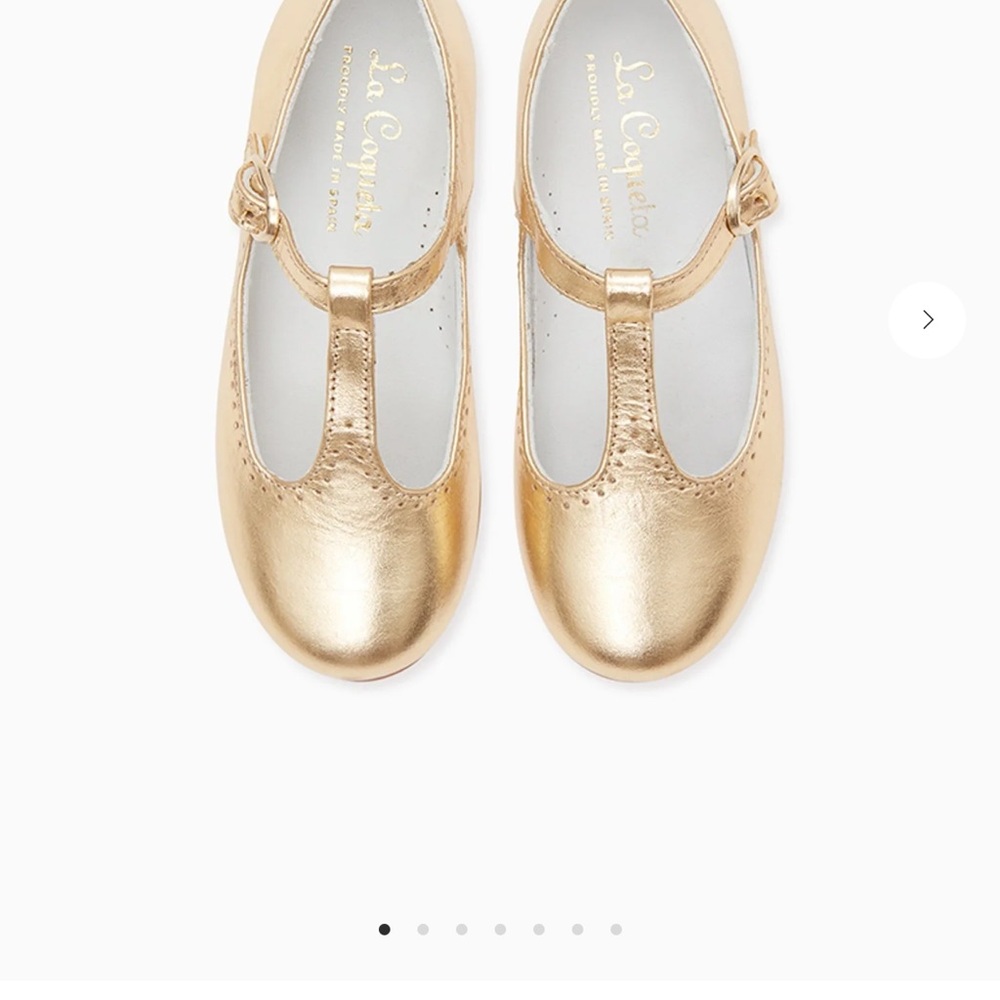 Gold t-bar Shoes